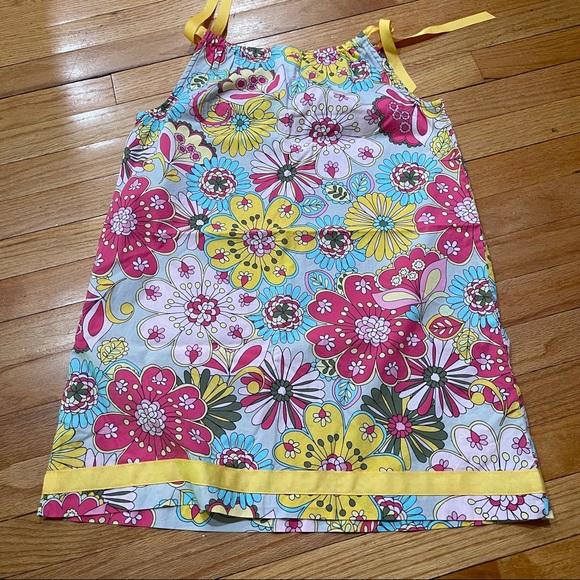 Hanna Andersson Girls Floral Summer Dress Size 130 / 8 Y Shoulder Tie A-Line EUC - Picture 5 of 8
